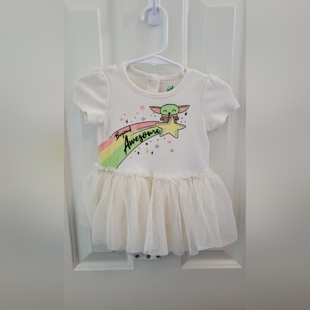 Disney, Grogu onesie with tutu, 9 to 12 month